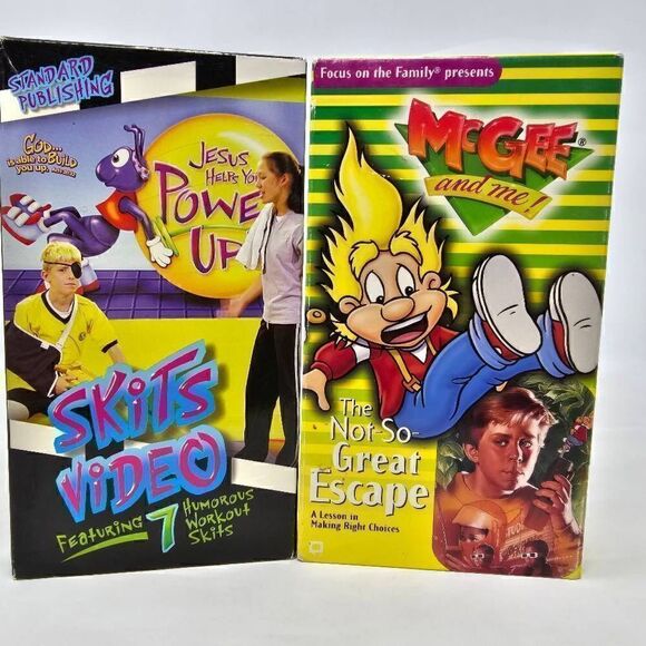 MCGEE AND ME VBS WORKOUT SKITS FOCUS ON THE FAMILY CHRISTIAN BIBLE VHS LOT OF 2 - Picture 1 of 3